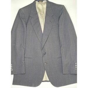 Nino Cerruti Men's Pinstripe Blazer Suit Jacket Charcoal Gray Blue Pinstripe USA